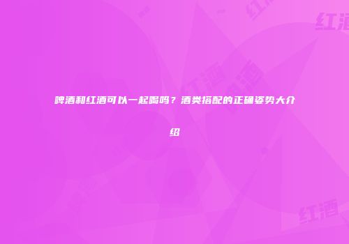 啤酒和红酒可以一起喝吗？酒类搭配的正确姿势大介绍