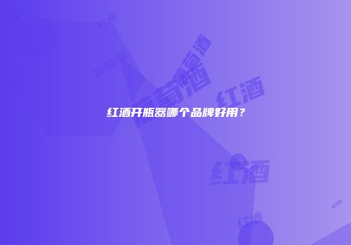 红酒开瓶器哪个品牌好用？