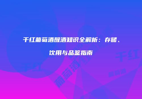 干红葡萄酒醒酒知识全解析：存储、饮用与品鉴指南