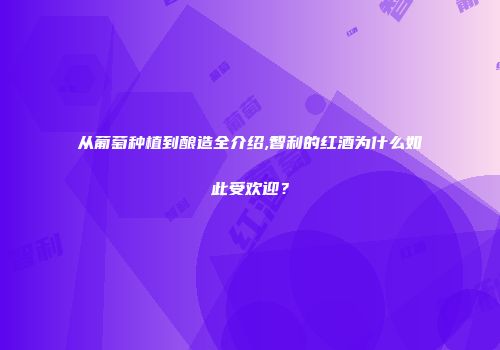 从葡萄种植到酿造全介绍,智利的红酒为什么如此受欢迎？