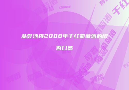品尝沙舟2008年干红葡萄酒的醇香口感