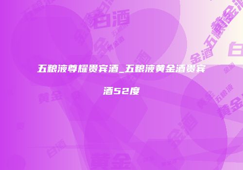 五粮液尊耀贵宾酒_五粮液黄金酒贵宾酒52度