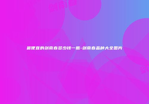最便宜的剑南春多少钱一瓶-剑南春品种大全图片