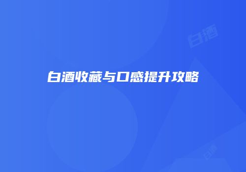 白酒收藏与口感提升攻略