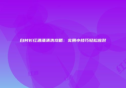 白衬衫红酒渍清洗攻略：实用小技巧轻松应对