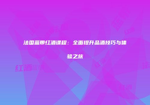 法国蓝带红酒课程：全面提升品酒技巧与体验之旅