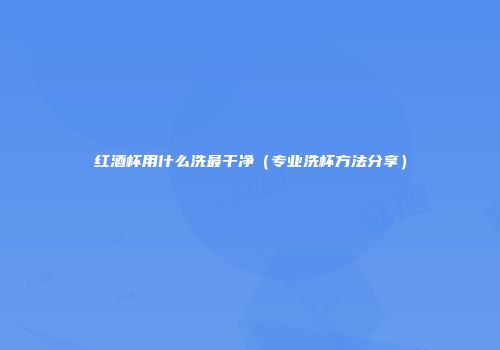 红酒杯用什么洗最干净（专业洗杯方法分享）