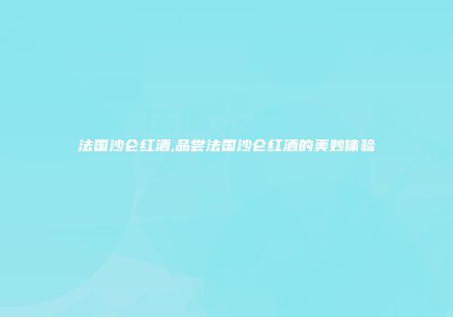 法国沙仑红酒,品尝法国沙仑红酒的美妙体验