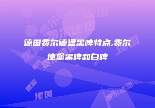 德国费尔德堡黑啤特点,费尔德堡黑啤和白啤