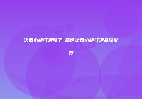 法国小瓶红酒牌子_精选法国小瓶红酒品牌推荐