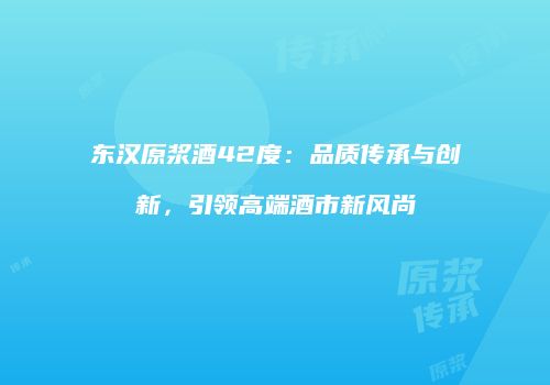 东汉原浆酒42度：品质传承与创新，引领高端酒市新风尚
