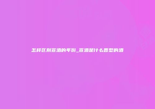 怎样区别宣酒的年份_宣酒是什么香型的酒