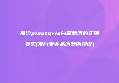 品尝pinotgris白葡萄酒的正确姿势(来自专业品酒师的建议)