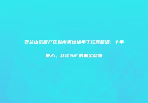 贺兰山东麓产区迦南美地拾年干红葡萄酒：十年匠心，北纬38°的黄金韵味