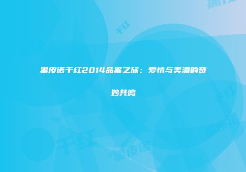 黑皮诺干红2014品鉴之旅：爱情与美酒的奇妙共鸣