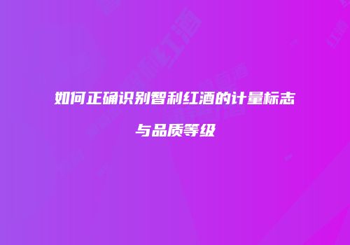 如何正确识别智利红酒的计量标志与品质等级