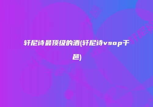 轩尼诗最顶级的酒(轩尼诗vsop干邑)