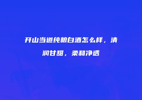 开山当道纯粮白酒怎么样，清润甘甜，柔和净透