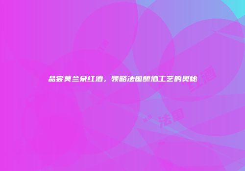 品尝莫兰朵红酒，领略法国酿酒工艺的奥秘