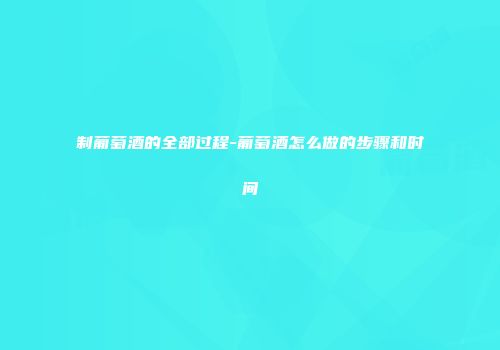 制葡萄酒的全部过程-葡萄酒怎么做的步骤和时间