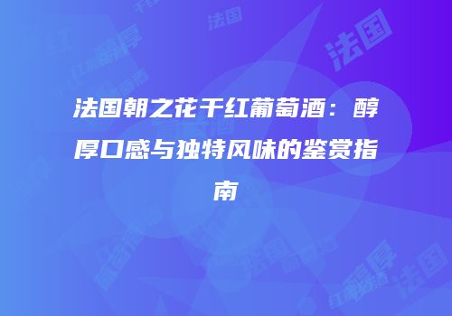 法国朝之花干红葡萄酒：醇厚口感与独特风味的鉴赏指南