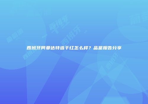 西班牙阿曼达特选干红怎么样？品鉴报告分享