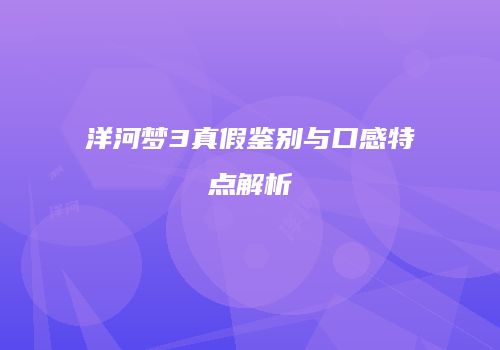 洋河梦3真假鉴别与口感特点解析