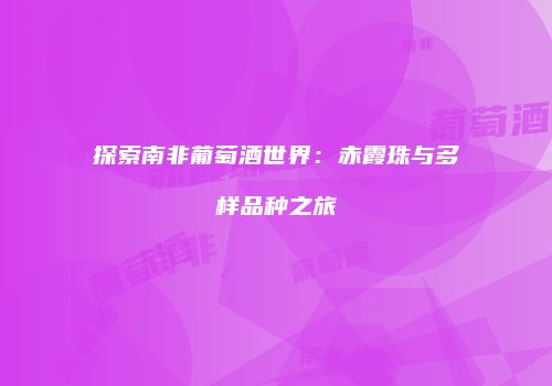 探索南非葡萄酒世界：赤霞珠与多样品种之旅