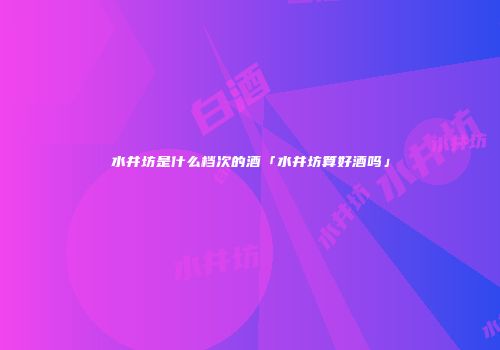水井坊是什么档次的酒「水井坊算好酒吗」