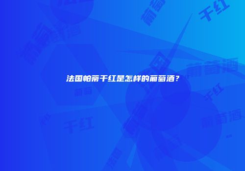 法国帕蒂干红是怎样的葡萄酒？