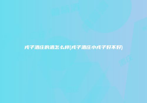 戎子酒庄的酒怎么样(戎子酒庄小戎子好不好)