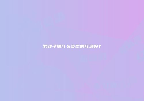 男孩子喝什么类型的红酒好？