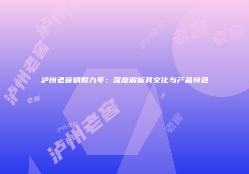 泸州老窖精酿九年：深度解析其文化与产品特色