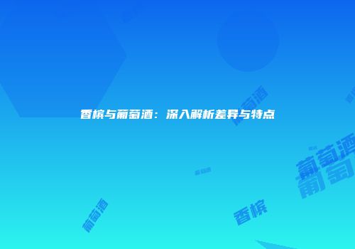 香槟与葡萄酒：深入解析差异与特点