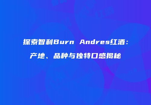 探索智利Burn Andres红酒：产地、品种与独特口感揭秘