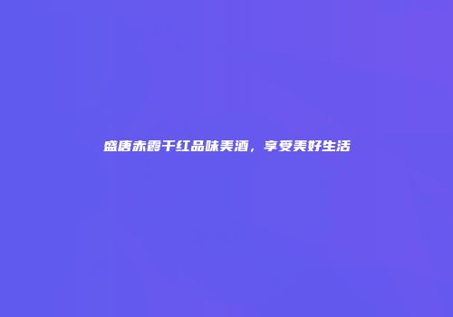 盛唐赤霞干红品味美酒，享受美好生活