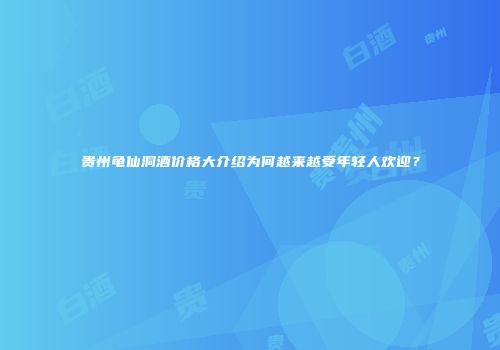 贵州龟仙洞酒价格大介绍为何越来越受年轻人欢迎？