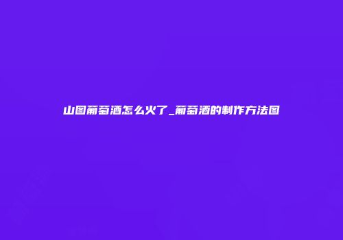 山图葡萄酒怎么火了_葡萄酒的制作方法图