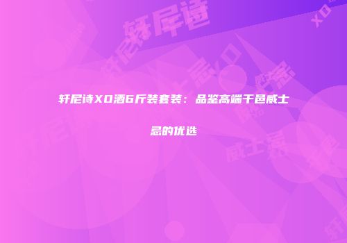 轩尼诗XO酒6斤装套装：品鉴高端干邑威士忌的优选
