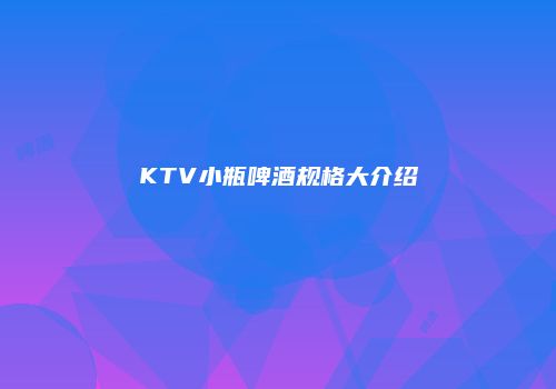 KTV小瓶啤酒规格大介绍