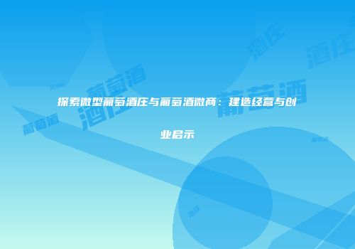 探索微型葡萄酒庄与葡萄酒微商：建造经营与创业启示