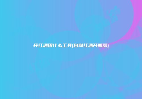 开红酒用什么工具(自制红酒开瓶器)