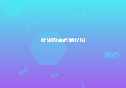 梦里香蕉啤酒介绍