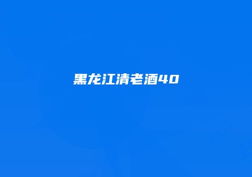黑龙江清老酒40