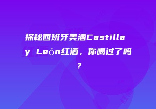 探秘西班牙美酒Castilla y León红酒，你喝过了吗？