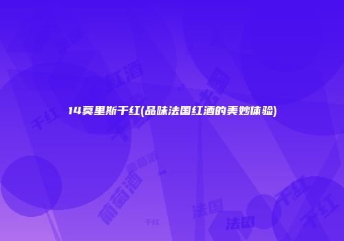 14莫里斯干红(品味法国红酒的美妙体验)