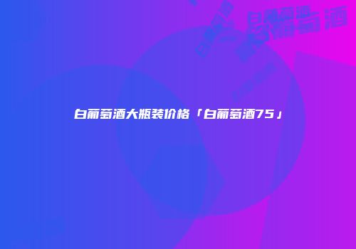 白葡萄酒大瓶装价格「白葡萄酒75」