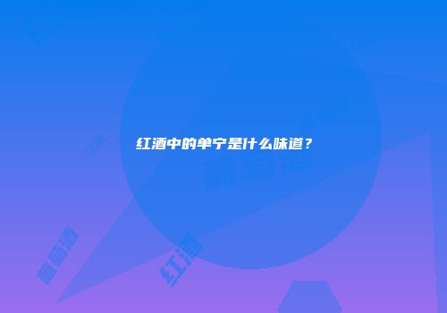 红酒中的单宁是什么味道？