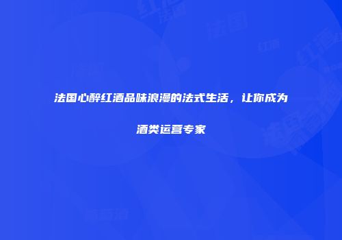 法国心醉红酒品味浪漫的法式生活，让你成为酒类运营专家