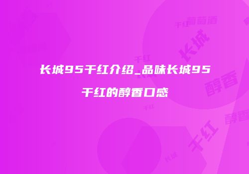 长城95干红介绍_品味长城95干红的醇香口感